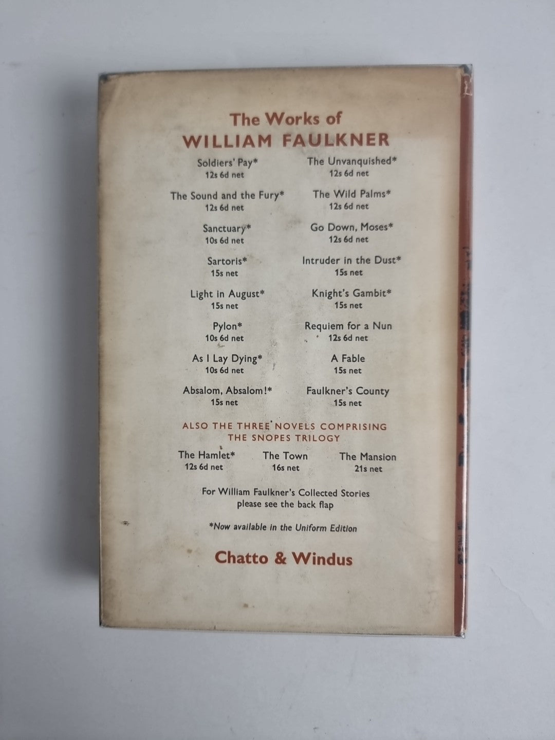 The Reivers, William Faulkner — First UK Edition