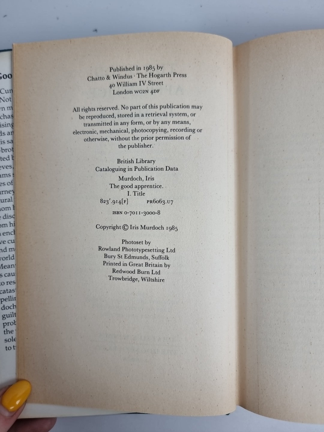 The Good Apprentice Hardcover Iris Murdoch 1st Edition New