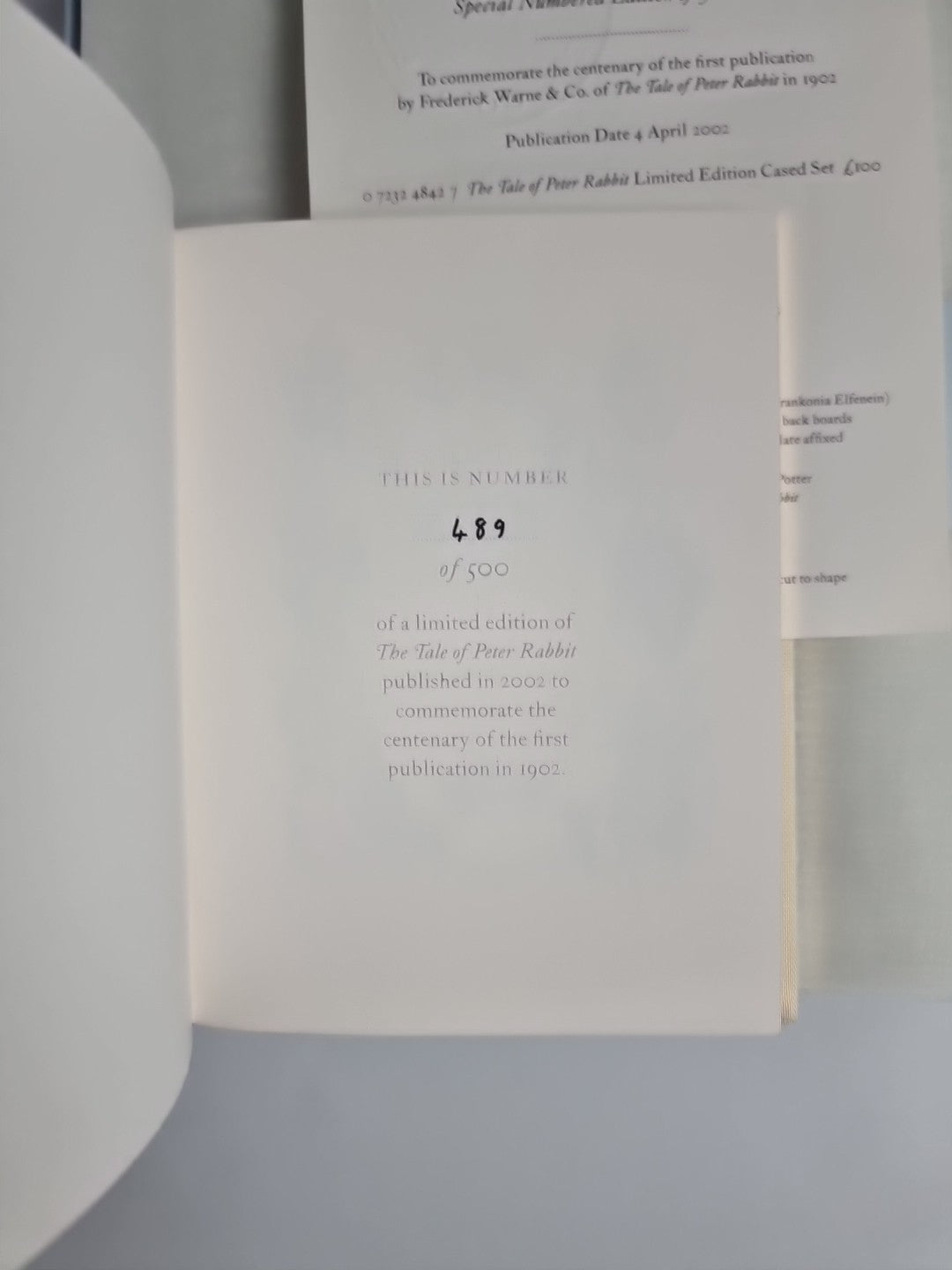 Tale of Peter Rabbit 100th Anniversary Limited Edition Cased Set New