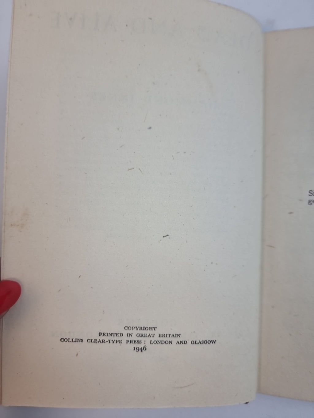 Dead and Alive, Hammond Innes — First Edition