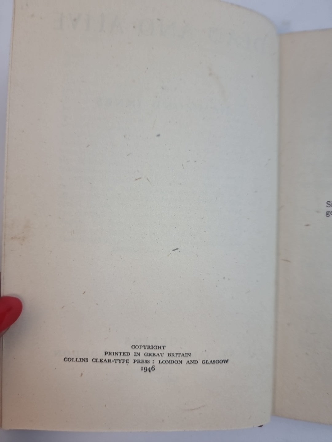 Dead and Alive, Hammond Innes — First Edition
