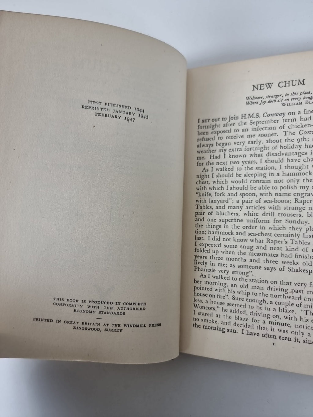 New Chum, John Masefield — SIGNED