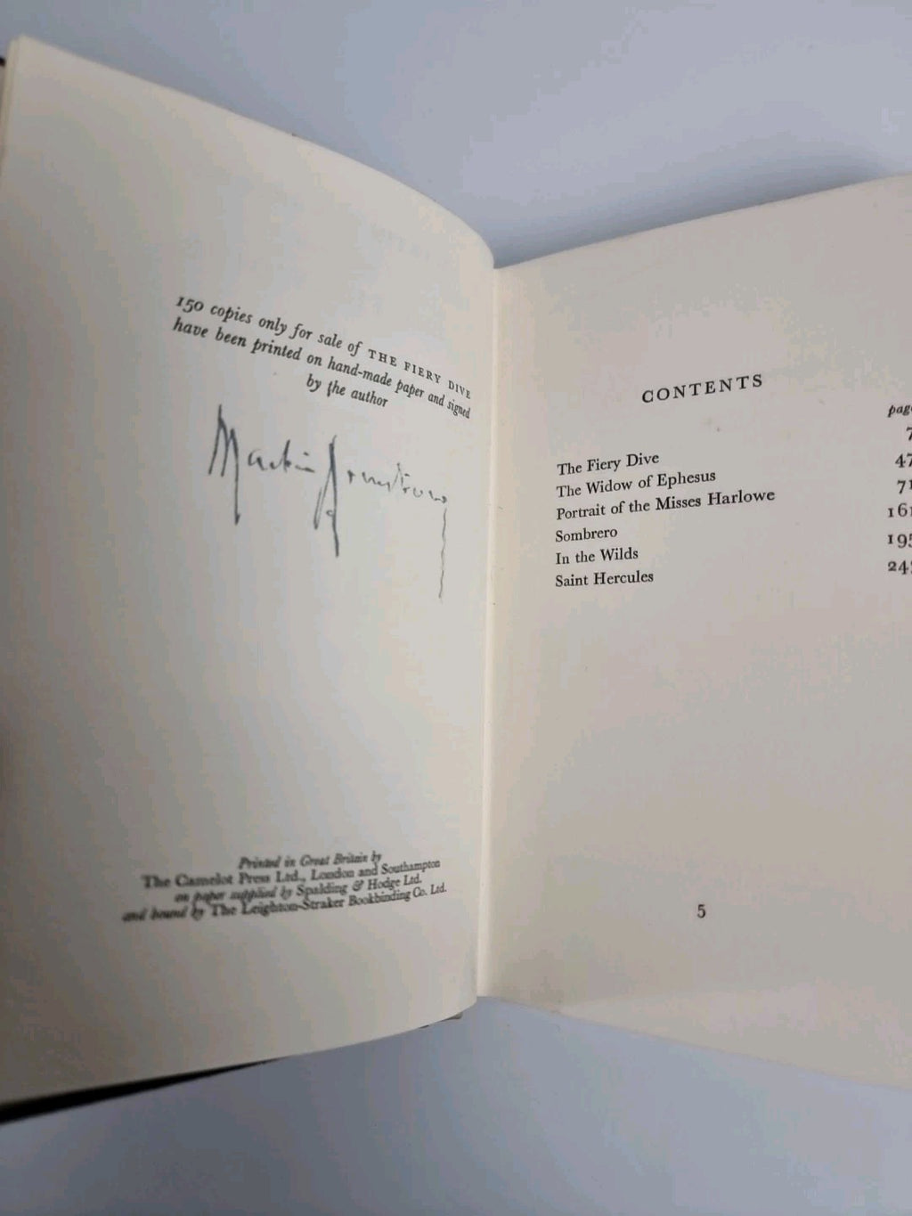  The Fiery Dive Martin Armstrong Signed Limited Edition 1929 Fine Condition 