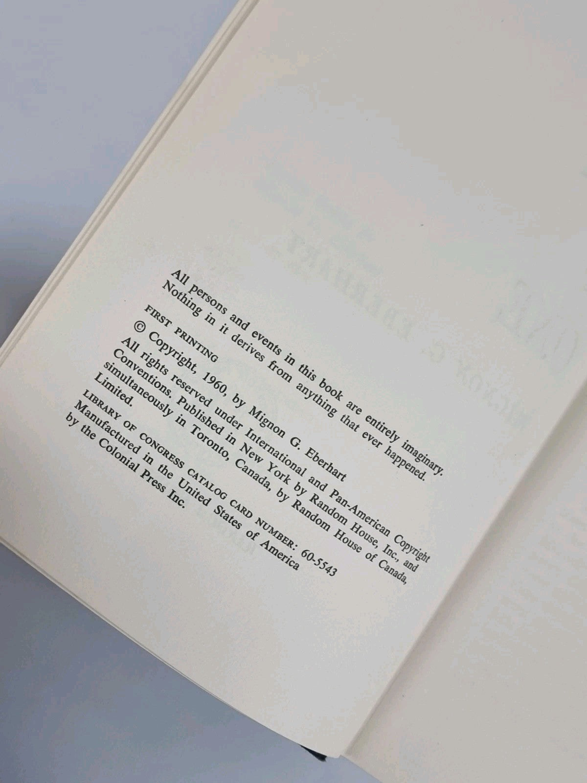 Mignon G EBERHART Jury of One HB 1st Edition Unread