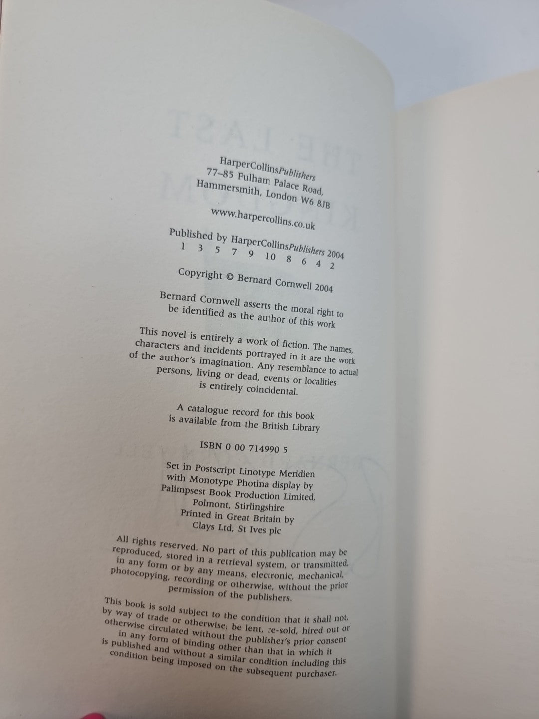 The Last Kingdom (The Last Kingdom Series, Book 1) B Cornwel Signed 1st edition