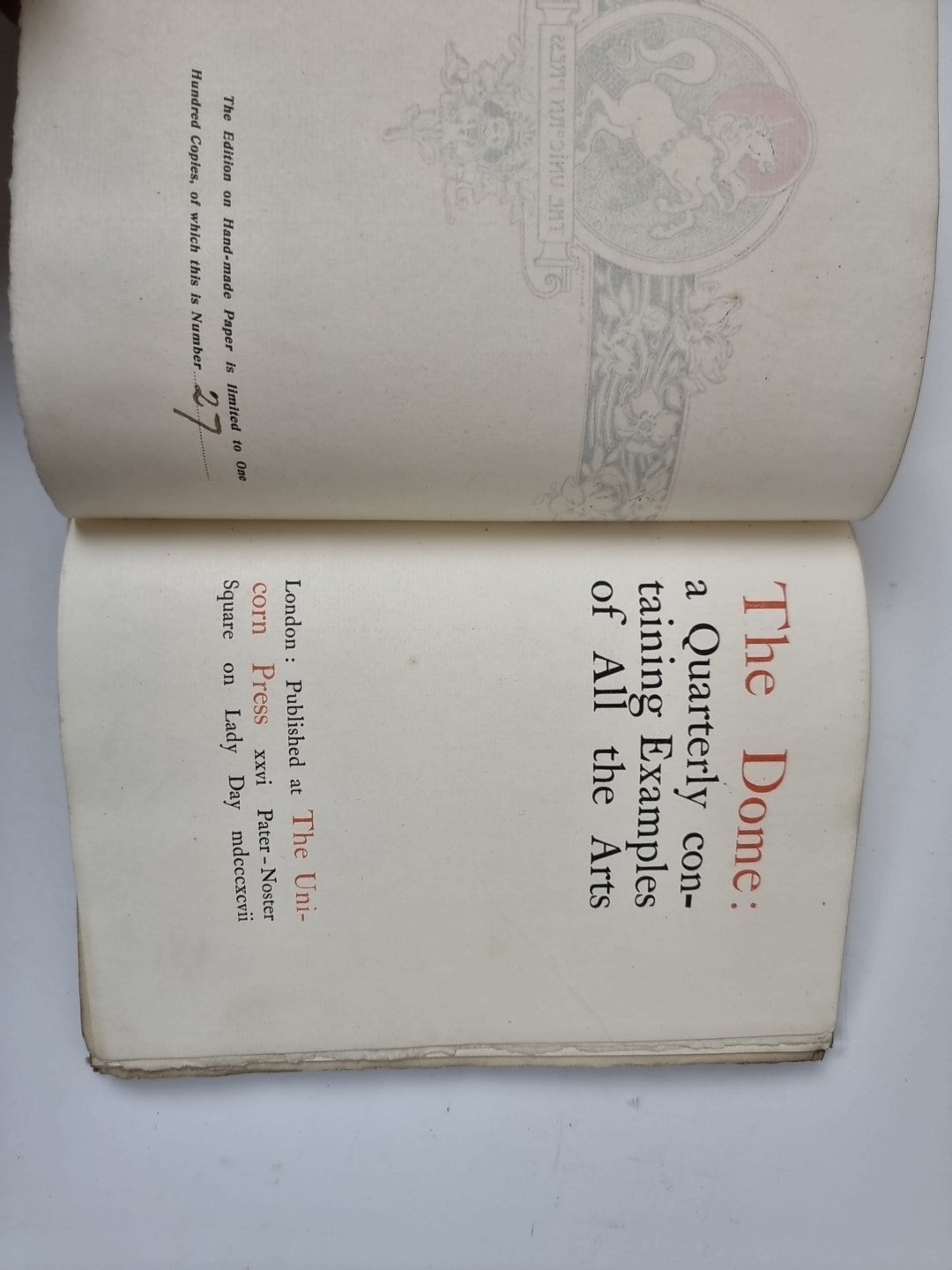 The Dome — A Quarterly Containing Examples Of All The Arts: 1st Volume, 27/100