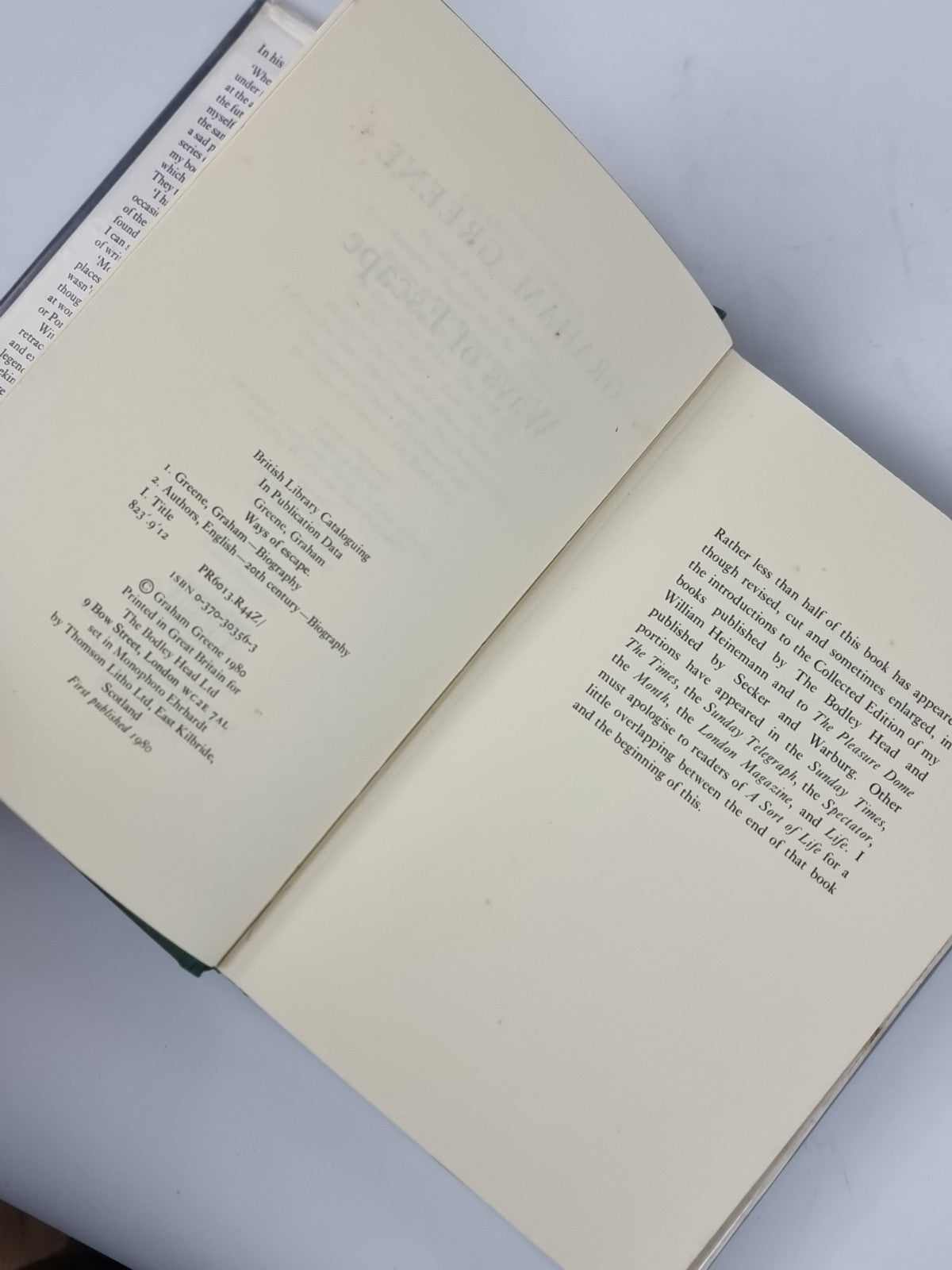 Ways of Escape, Graham Greene - First Edition