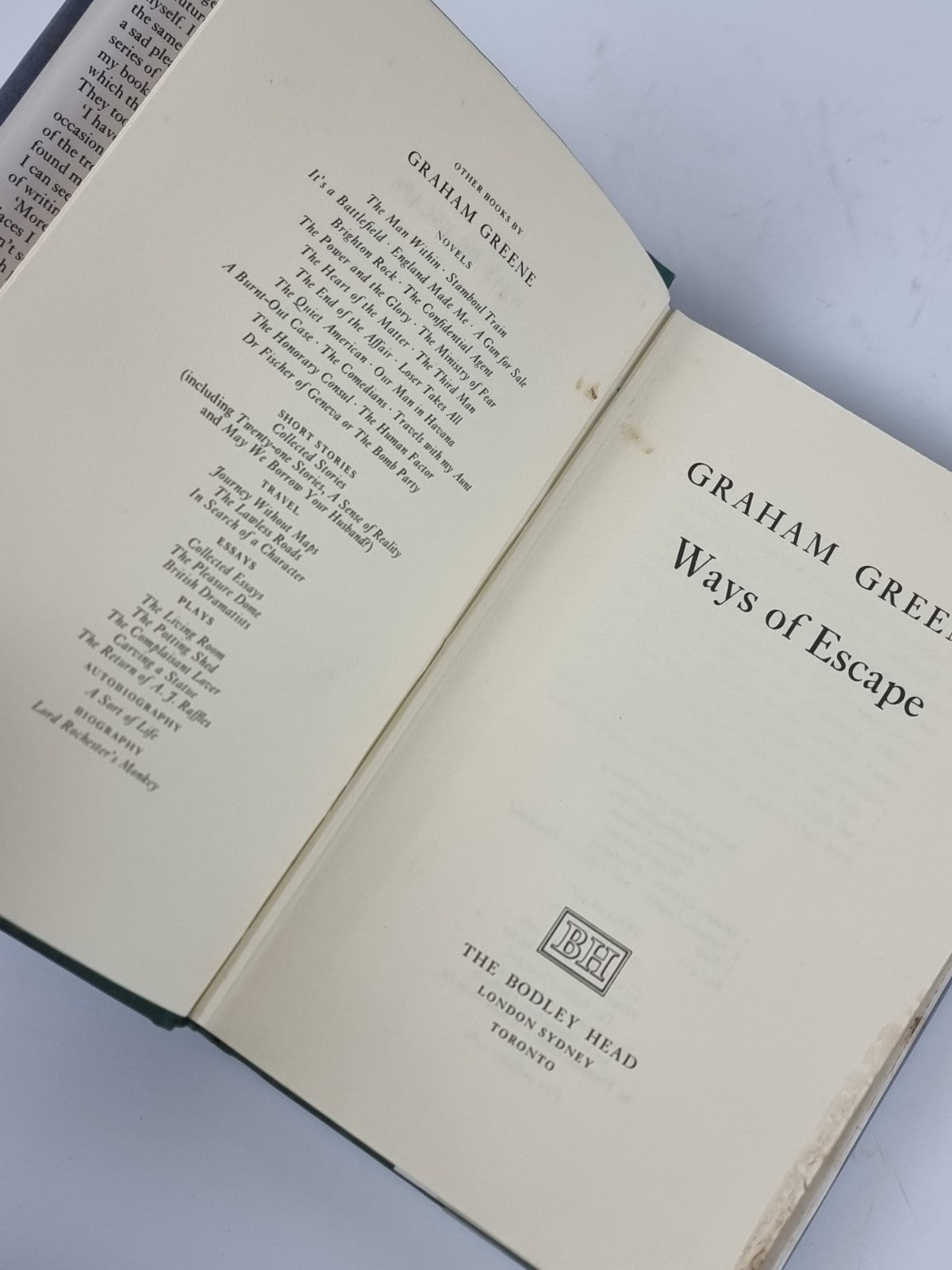 Ways of Escape, Graham Greene - First Edition