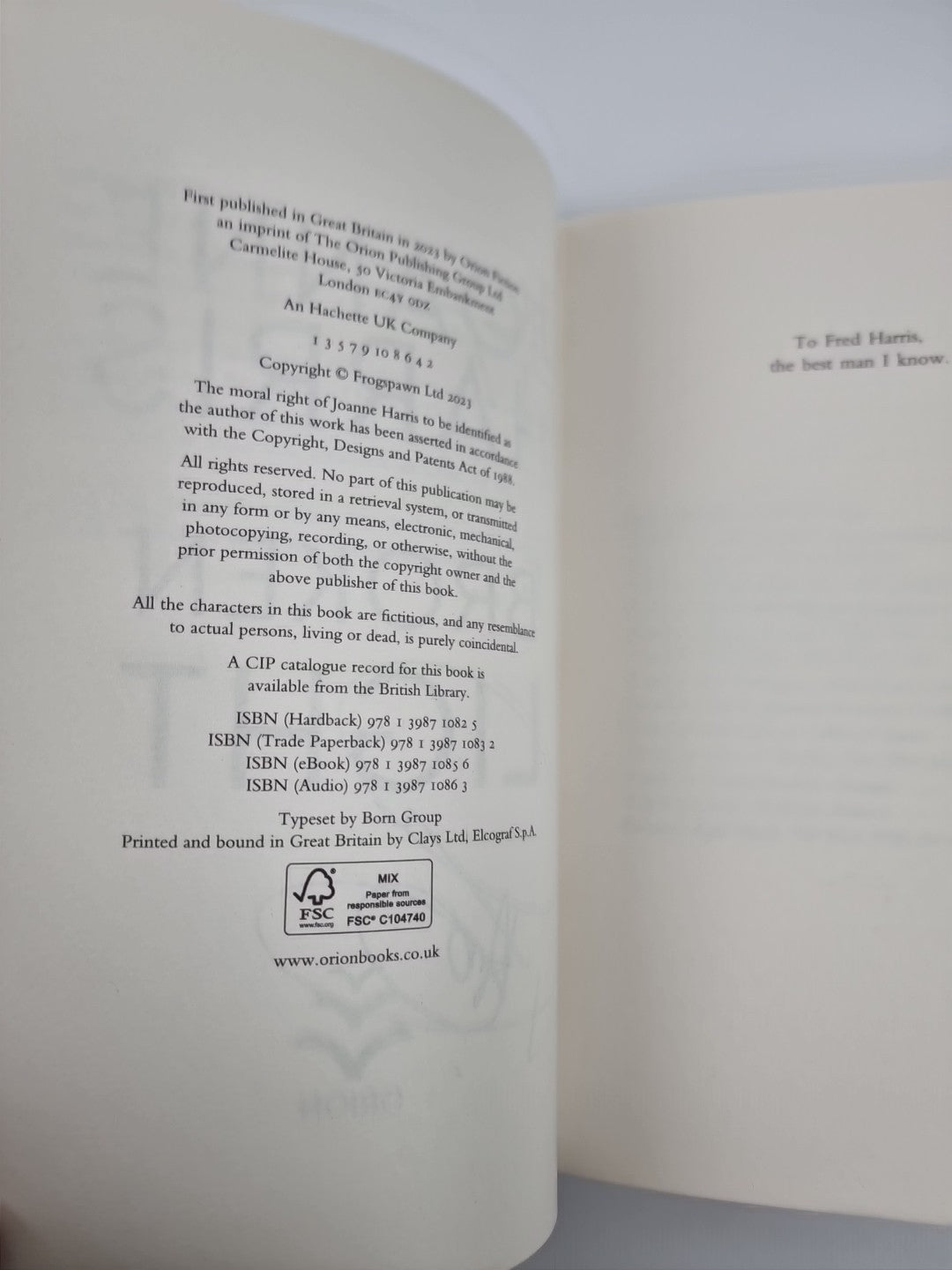 Broken Light: Harris, Joanne Signed 1st Edition