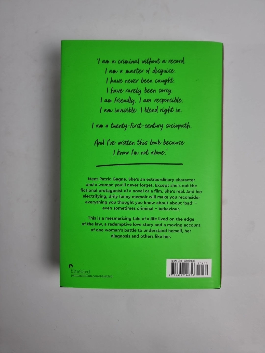 Sociopath : A Memoir, Hardcover by Gagne, Patric, Brand New, Free P&P in the UK