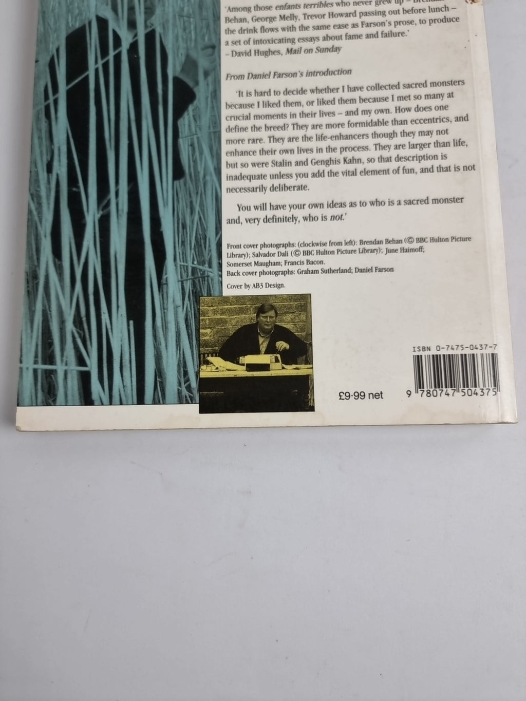 Sacred Monsters by Daniel Farson (Paperback, 1989) 1st Edition unread.