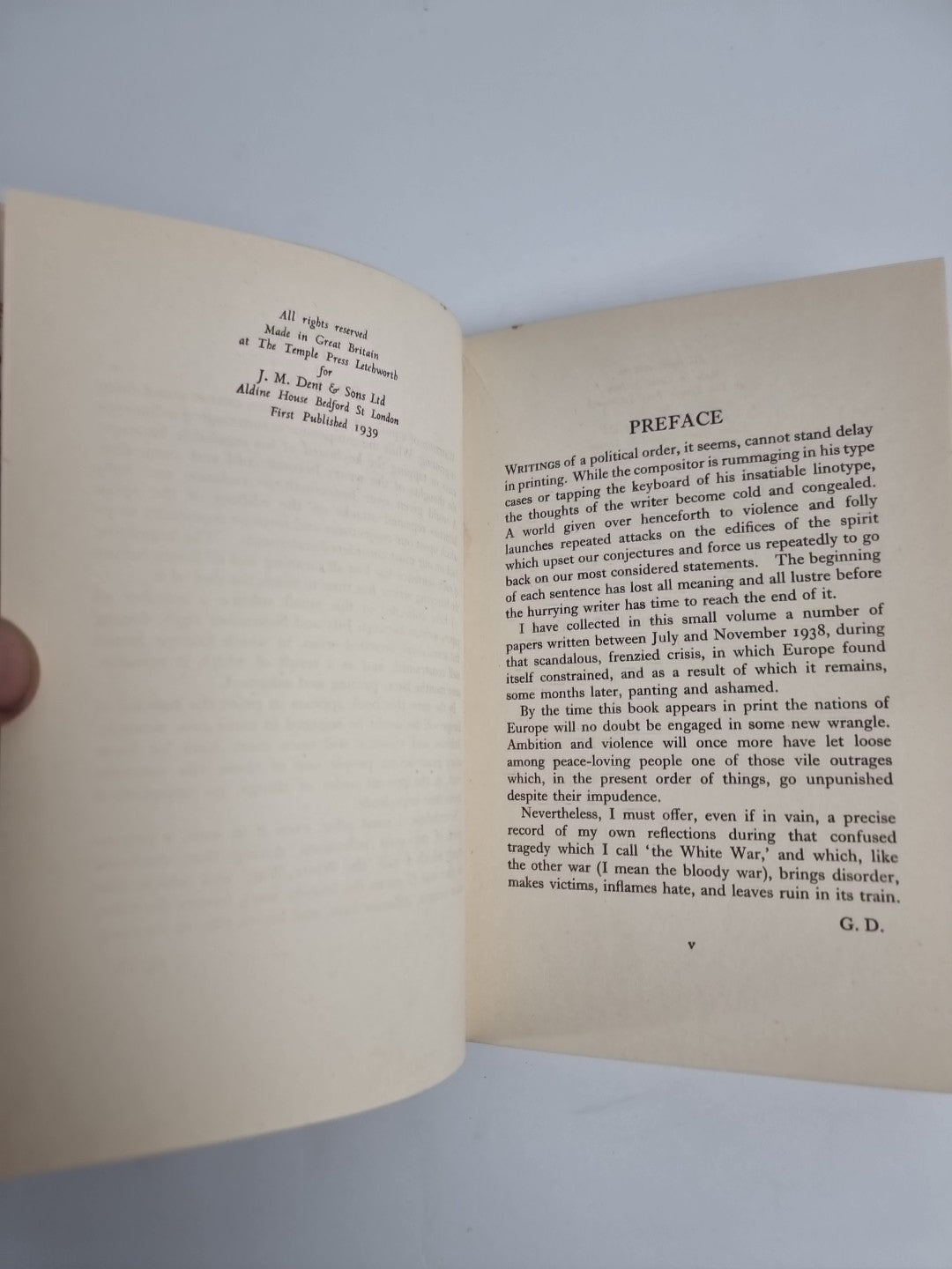 DUHAMEL, GEORGES (1884-1966) The white war of 1939 1st Edition Fine & Unread.