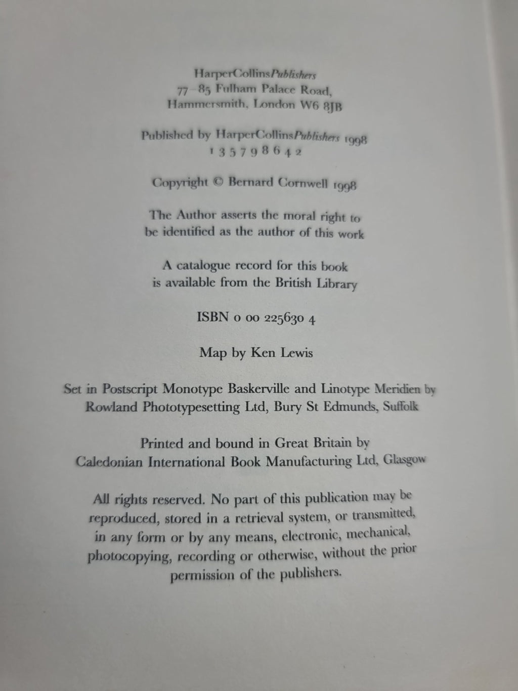 Sharpe's Triumph - Bernard Cornwell (Hardback 1998) First Edition