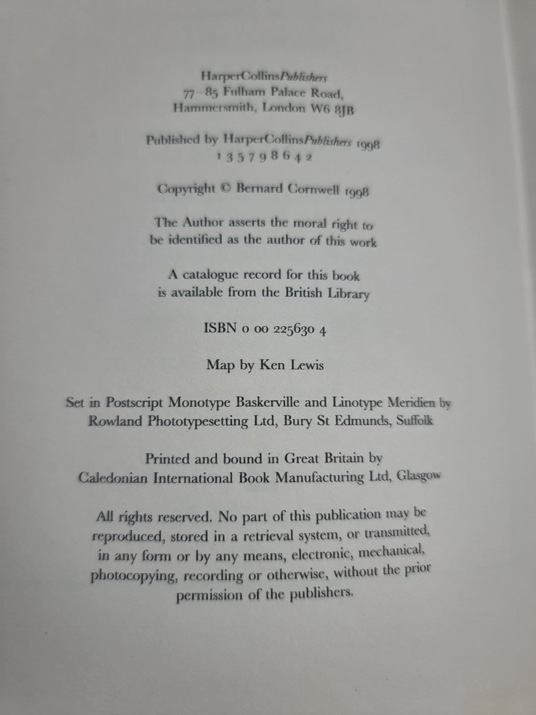 Sharpe's Triumph - Bernard Cornwell (Hardback 1998) First Edition