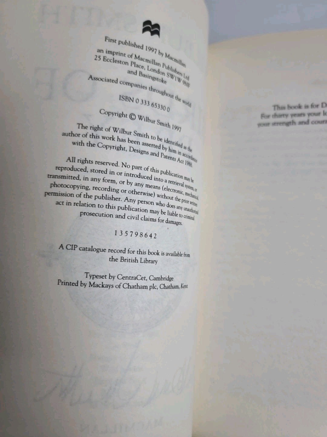 Wilbur Smith Birds of Prey Signed 1st Edition (1997)