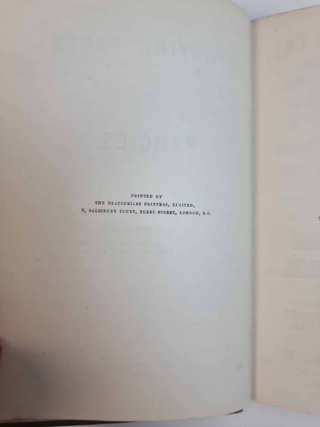 Sporting Facts and Fancies, J. P. Wheeldon — First Edition