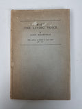 With The Living Voice, John Masefield — Limited SIGNED Edition