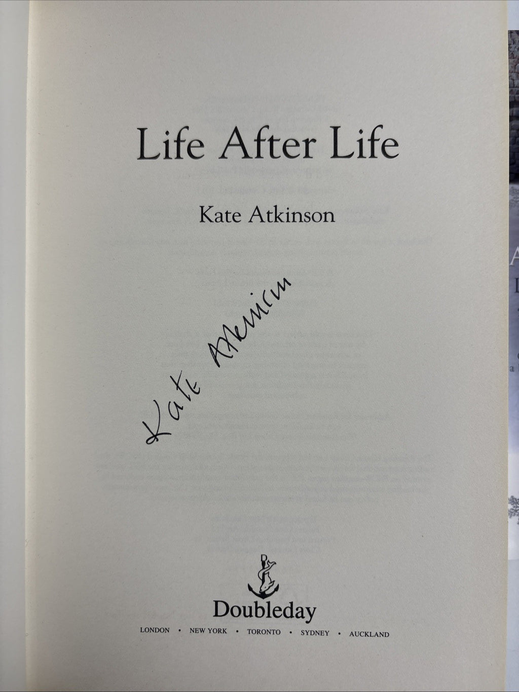 Life After Life by Kate Atkinson Signed 1st Edition Hardback