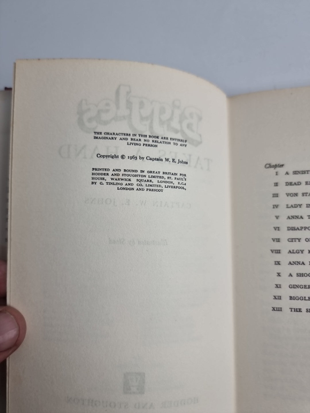 Biggles Takes A Hand, Captain W.E. Johns — First Edition