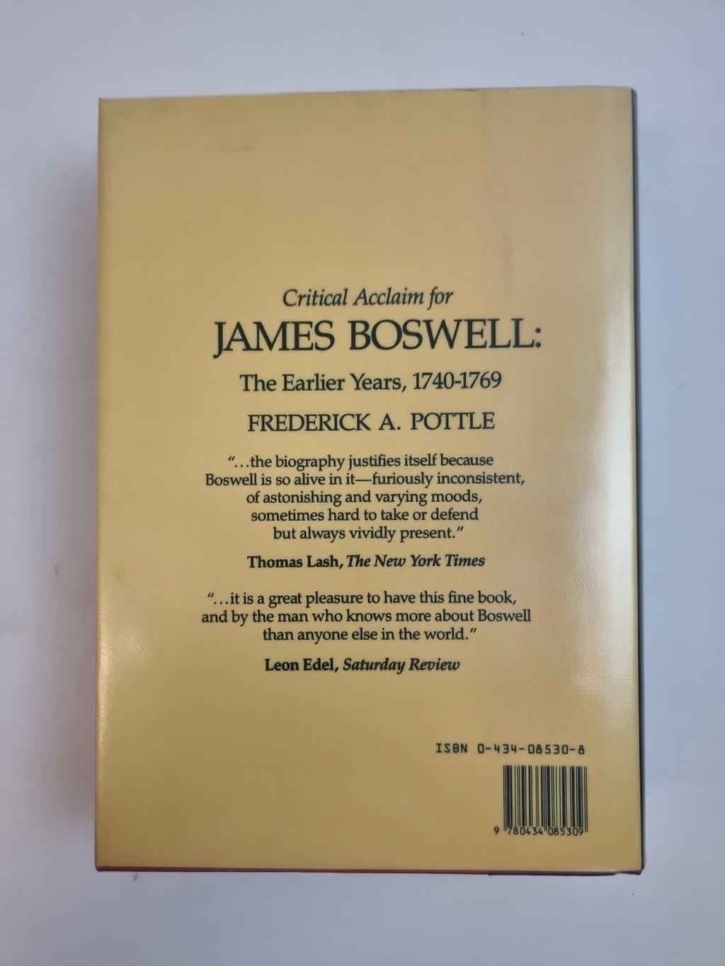 James Boswell, The Later Years 1769 - 1795 — Frank Brady, First Edition, AS NEW