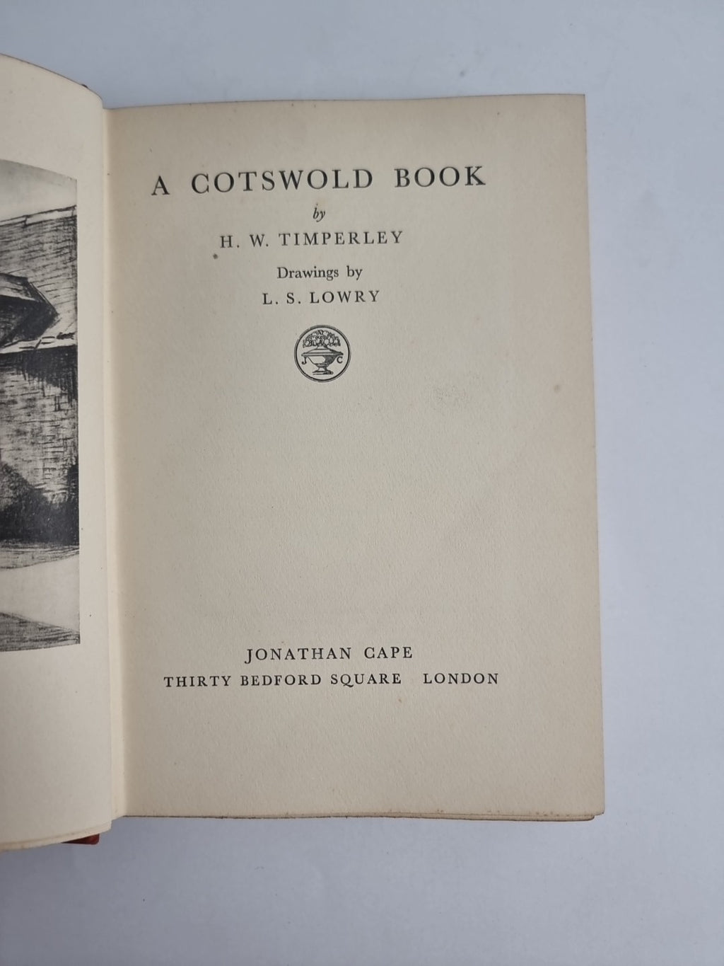 H W Timperley: A Cotswold Book; L S Lowry illustrations — First Edition