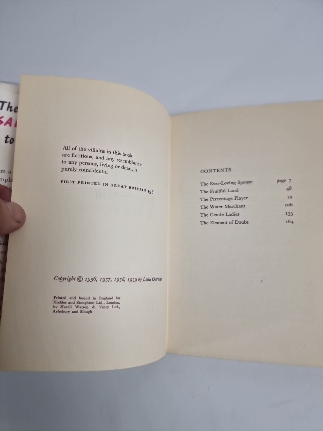 Leslie Charteris The Saint To The Rescue 1961 First UK Edition 