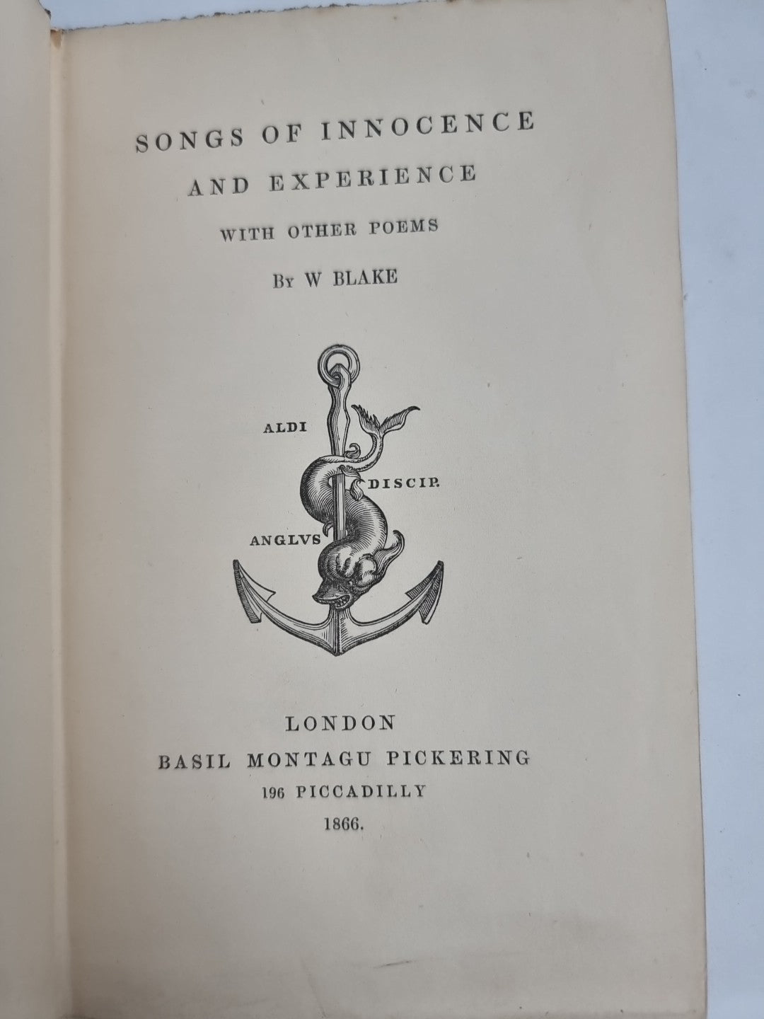 Songs of Innocence By Blake Pickering -Scarce, Unaltered Text, 1st Edition 1866