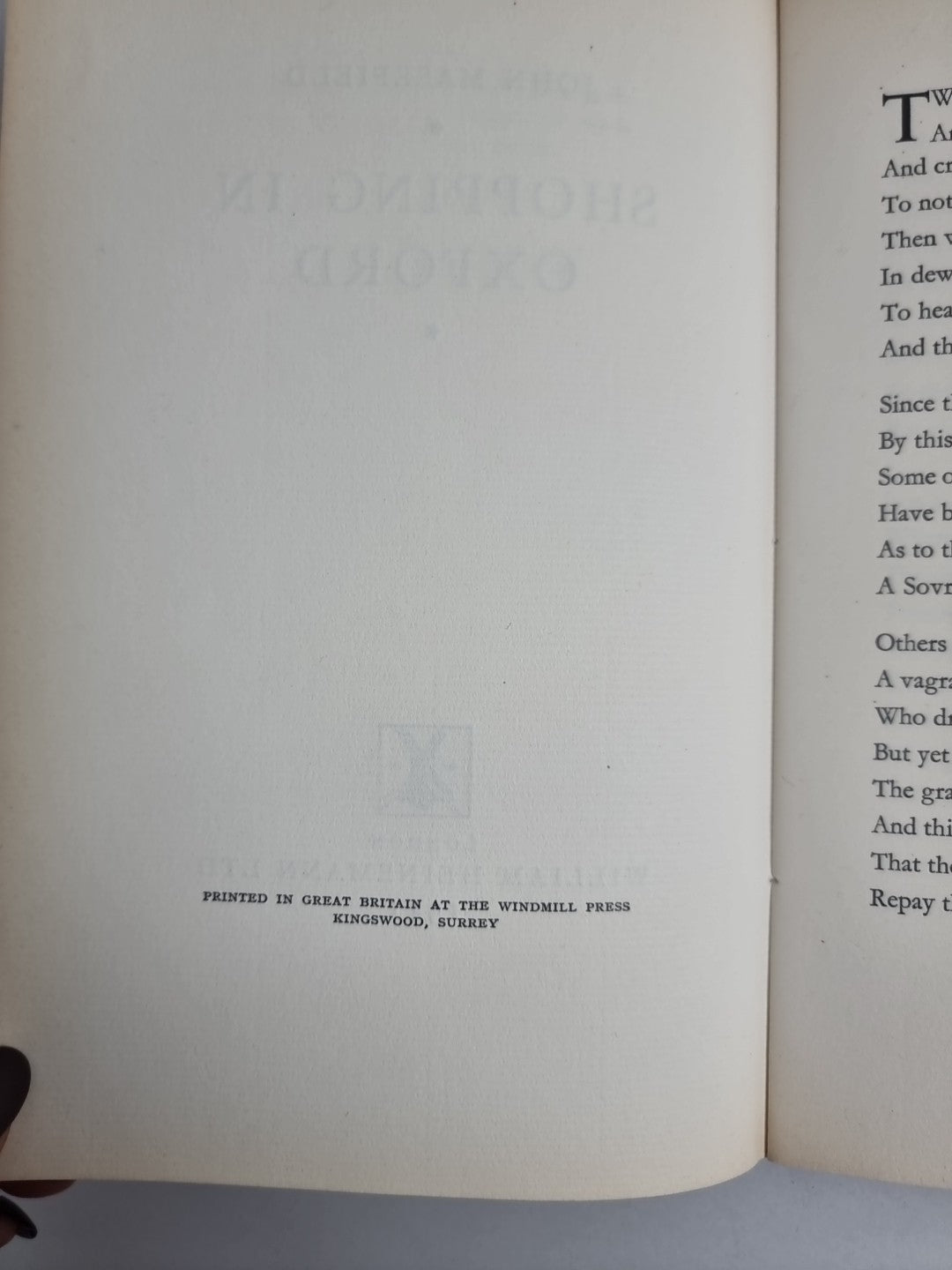 Shopping In Oxford, John Masefield — First, Limited, SIGNED Edition