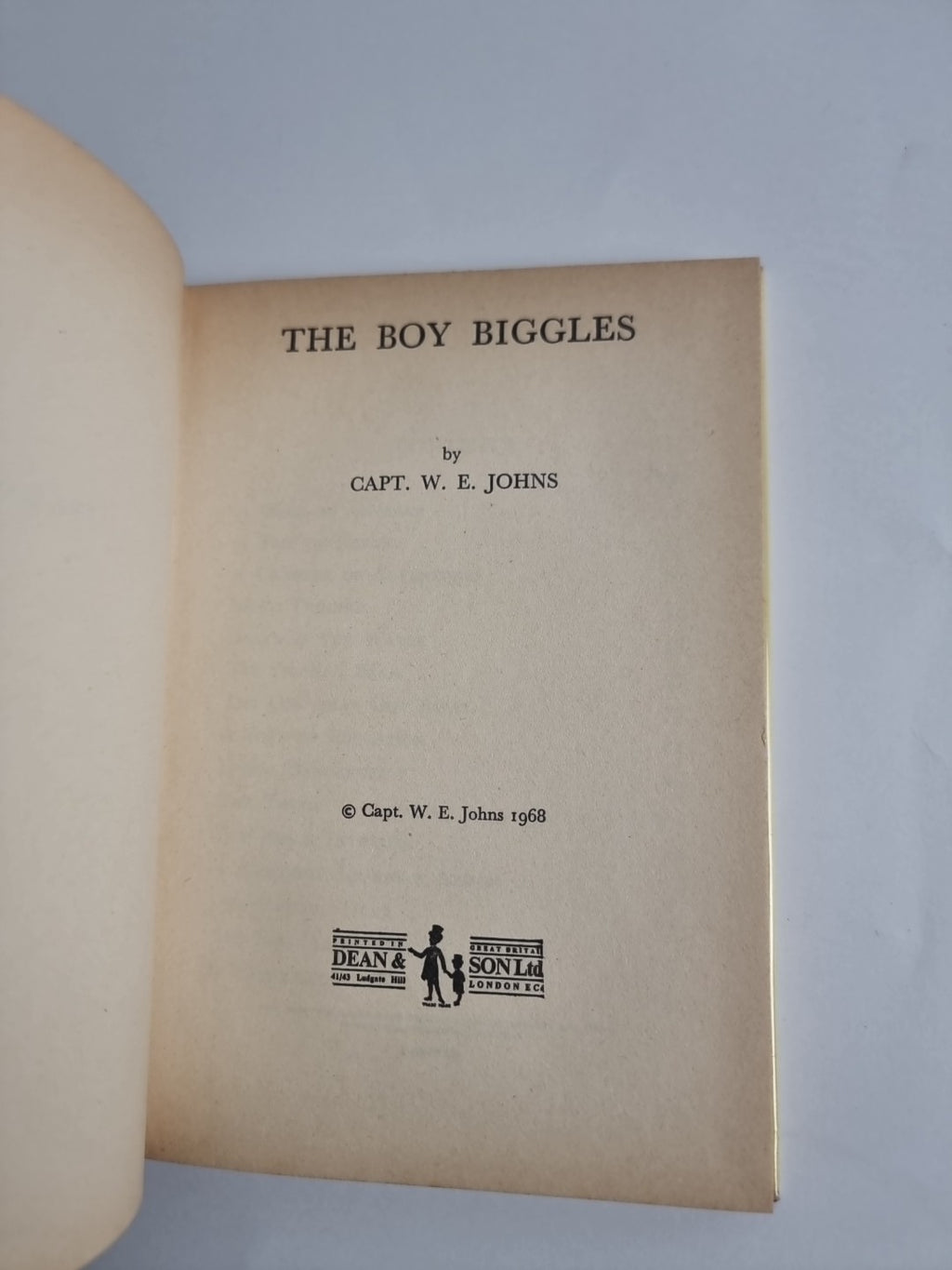 The Boy Biggles, Captain W E Johns — 1st Edition