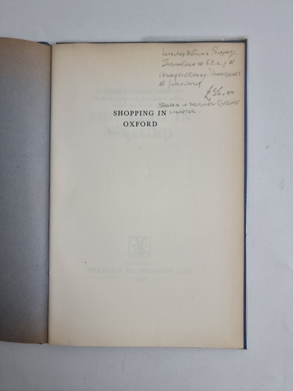 Shopping In Oxford, John Masefield — First, Limited, SIGNED Edition