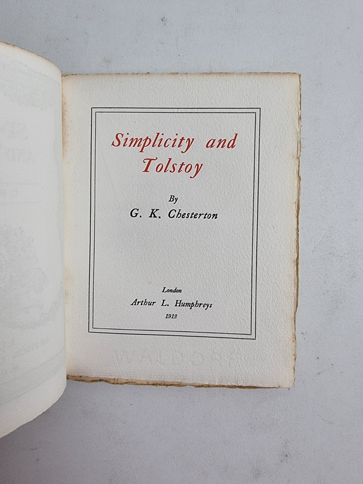 Simplicity And Tolstoy, G. K. Chesterton