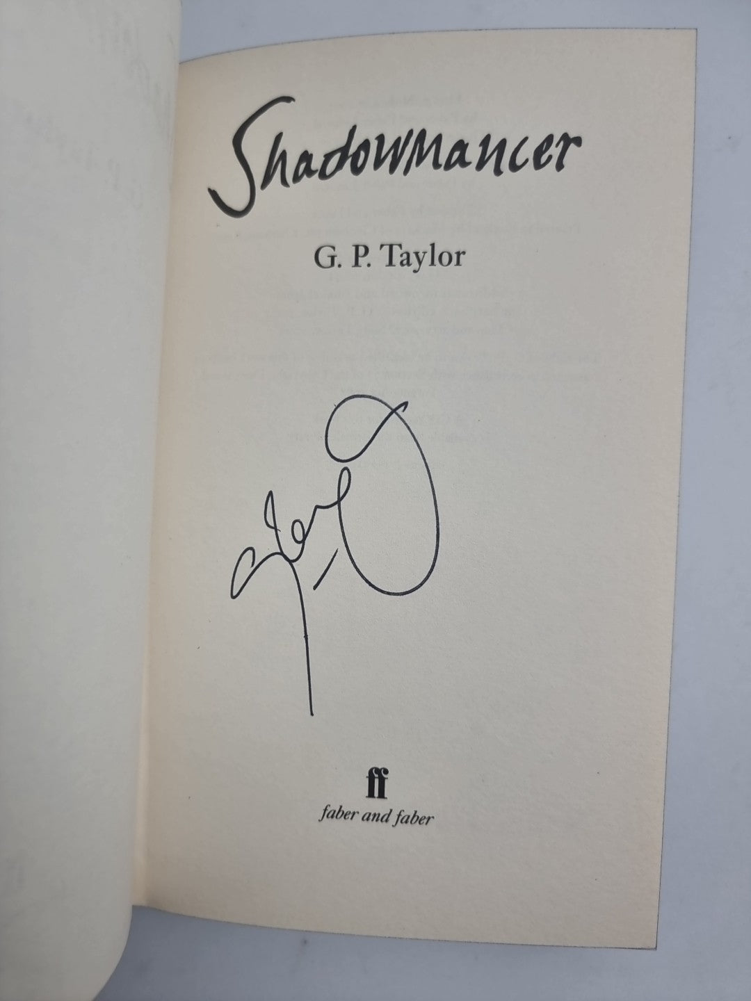 G.P Taylor Shadowmancer Hardback 1st Edition Special Edition 2003 Signed