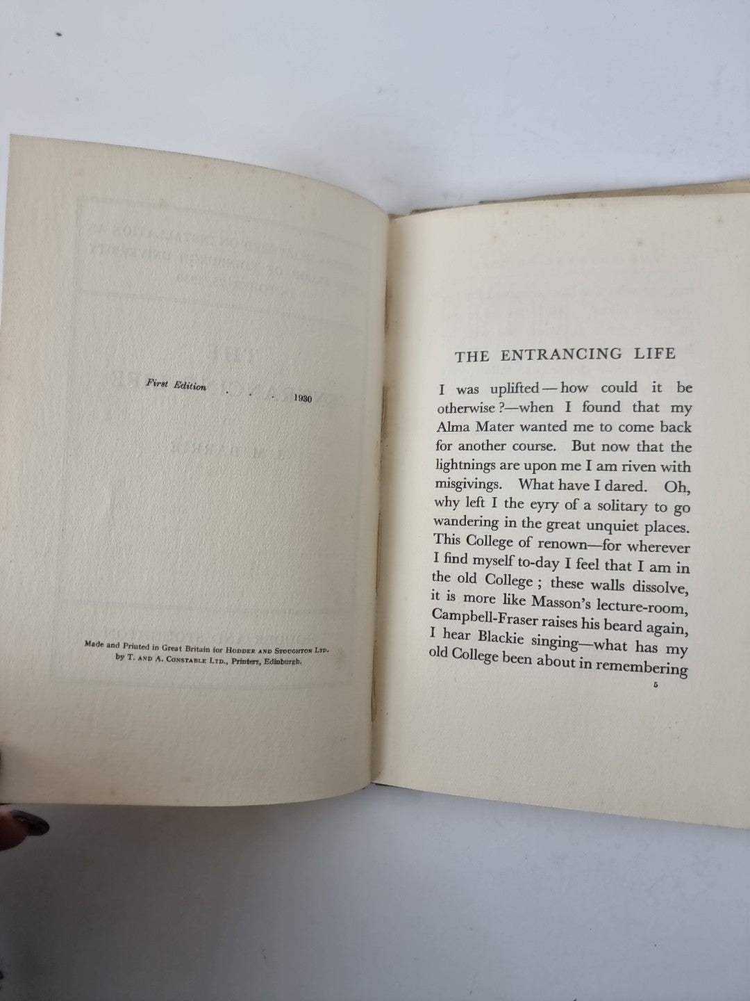 The Entrancing Life, J. M. Barrie — First Edition, 1930