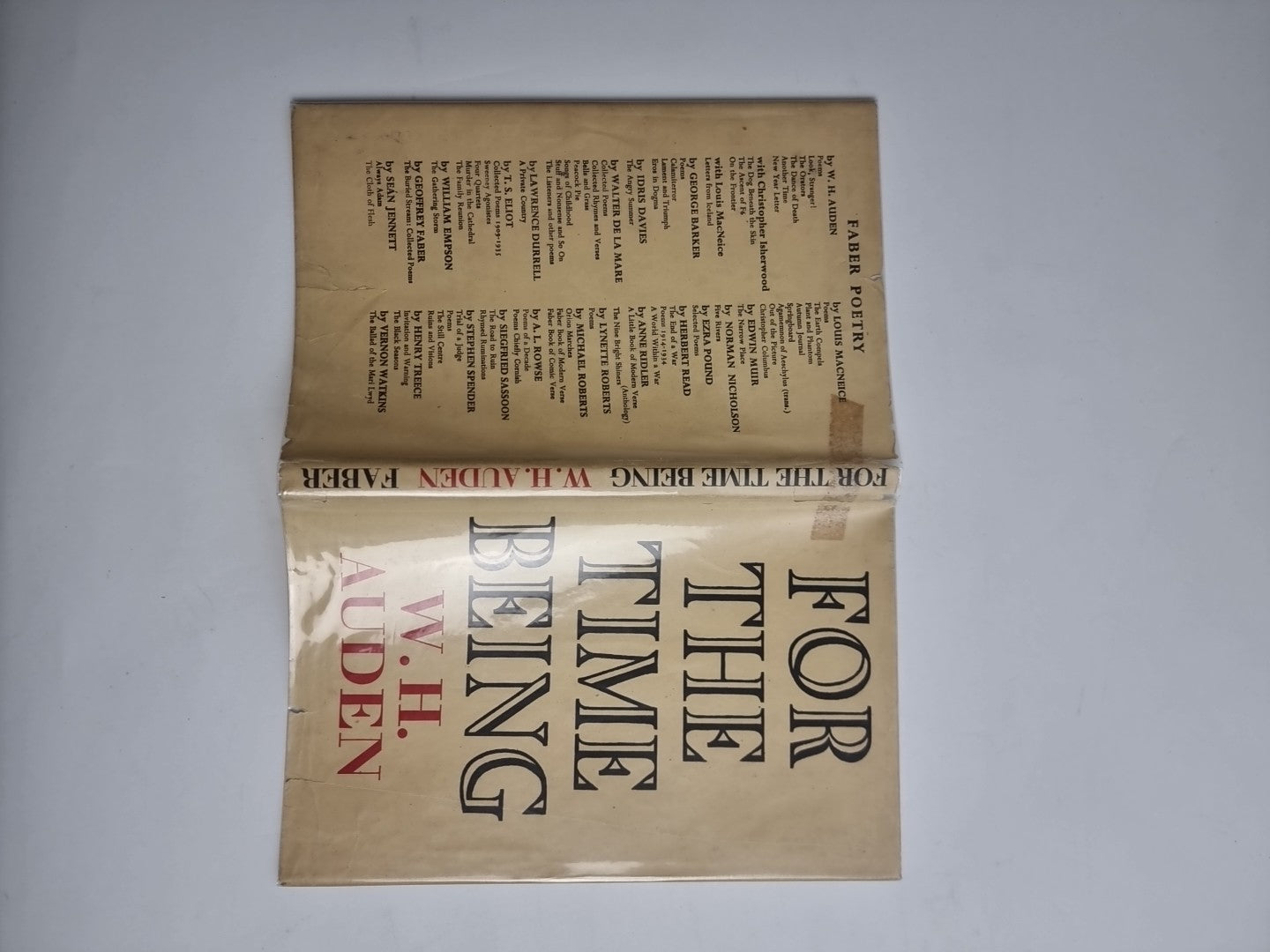AUDEN, W. H. For the time being    Hardcover Rare 1st Edition