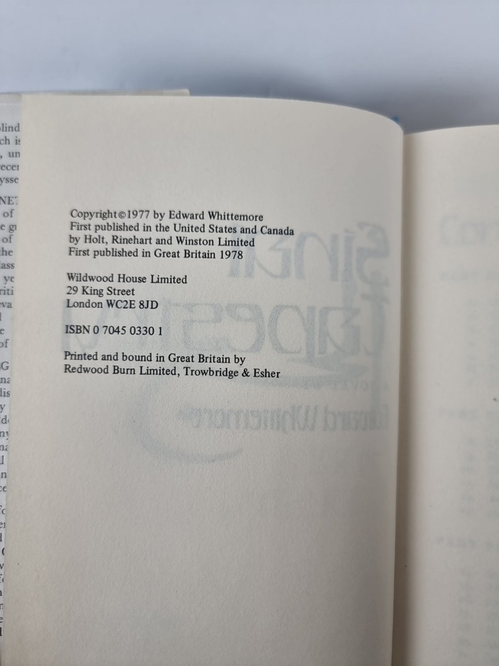 Sinai Tapestry, Edward Whittemore - First UK Edition