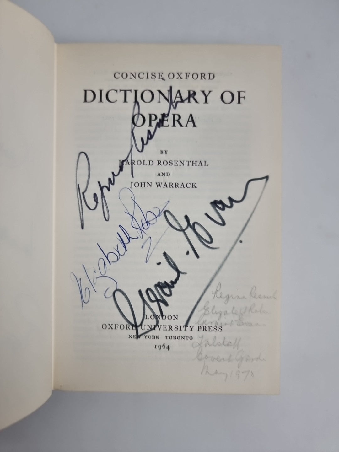 Oxford Concise & Bedside Opera 1st Ed Books With Over 30 Opera  Autographs