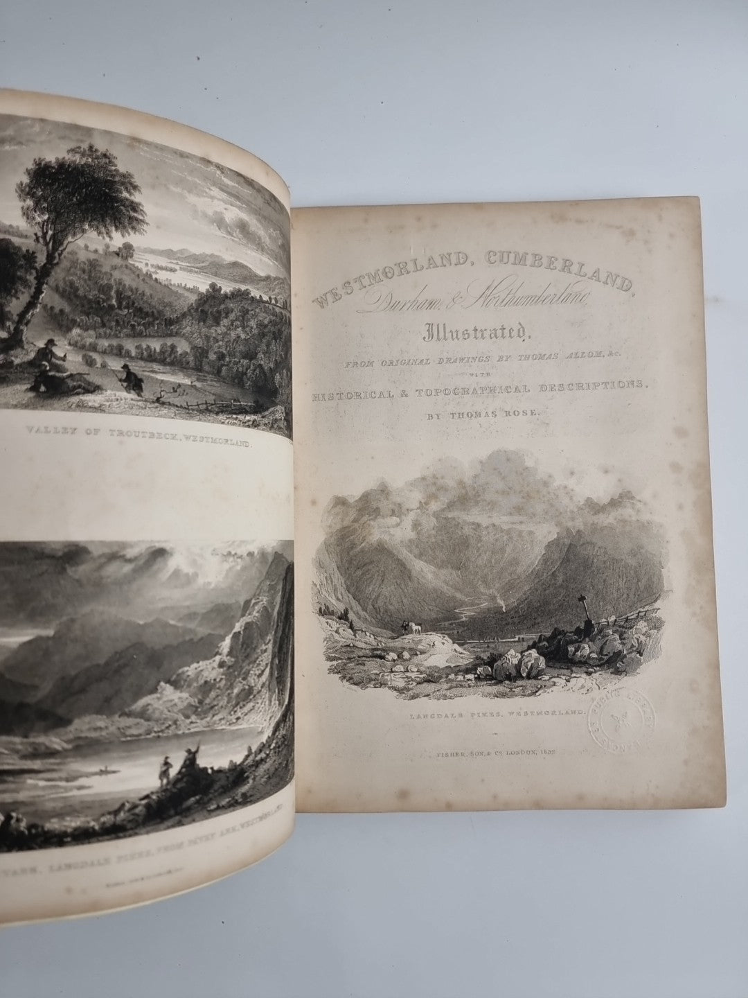 1832 WESTMORLAND CUMBERLAND DURHAM NORTHUMBERLAND ROSE 160 PLATES BY ALLOM 