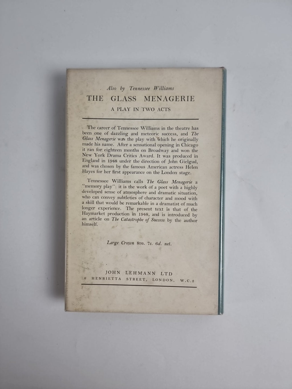 27 Wagons Full Of Cotton And Other Plays, Tennessee Williams — First UK Edition