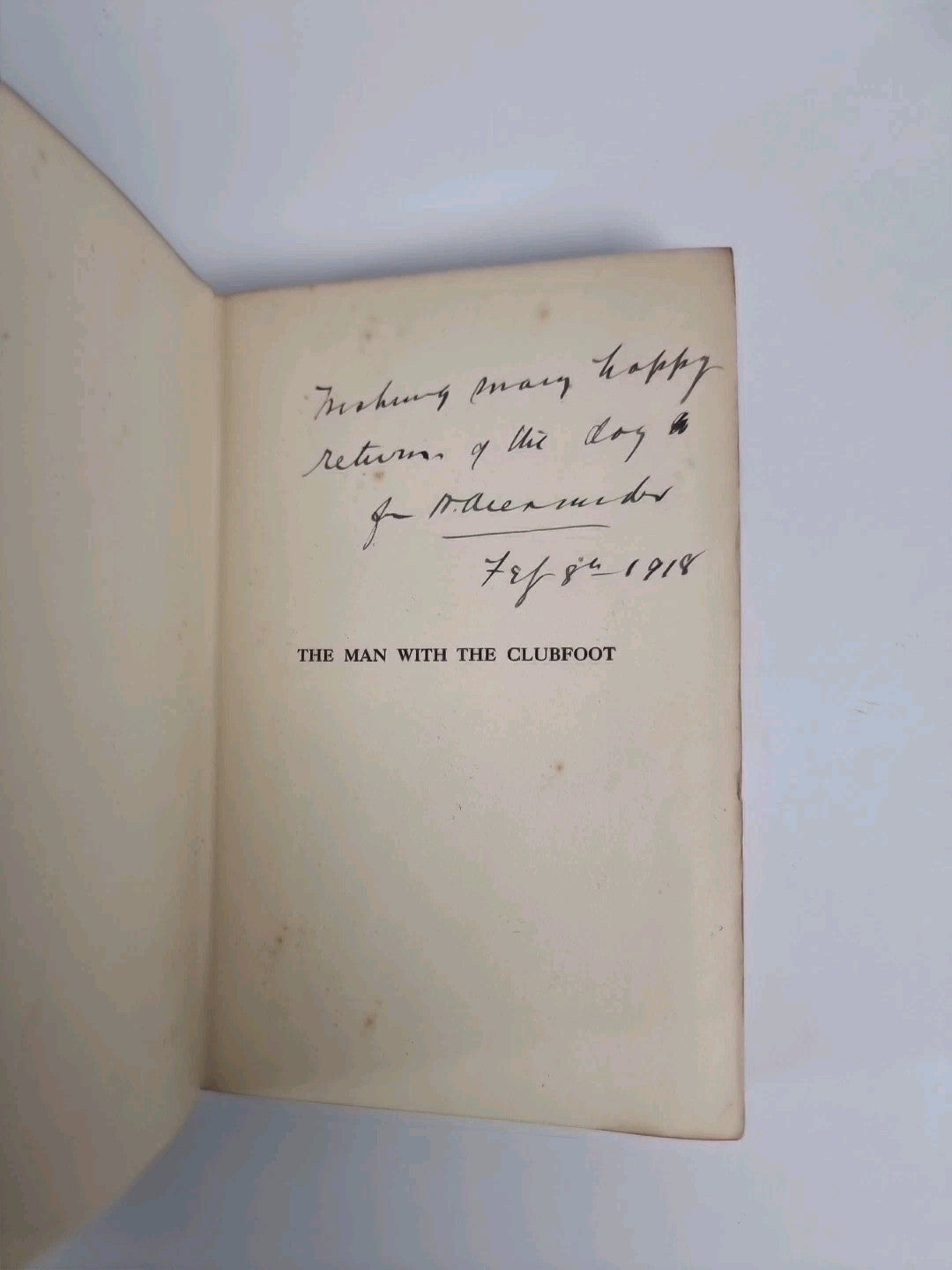 The Man with the Clubfoot - Douglas VALENTINE - Rare 1st Edition 1918