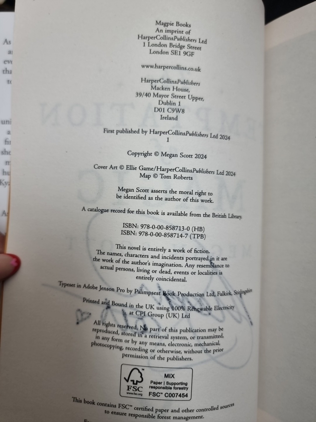 The Temptation of Magic Megan Scott  1ST EDITION SIGNED