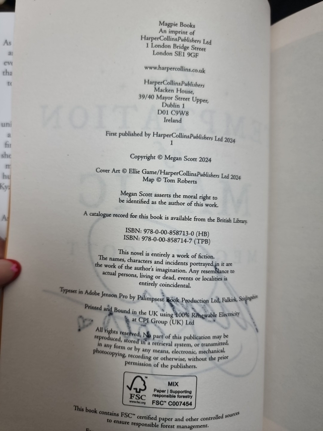 The Temptation of Magic Megan Scott  1ST EDITION SIGNED