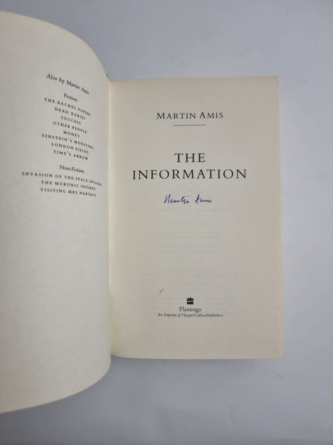 Martin Amis, The Information (Hardback, 1995) 1st/1st UK**** SIGNED****