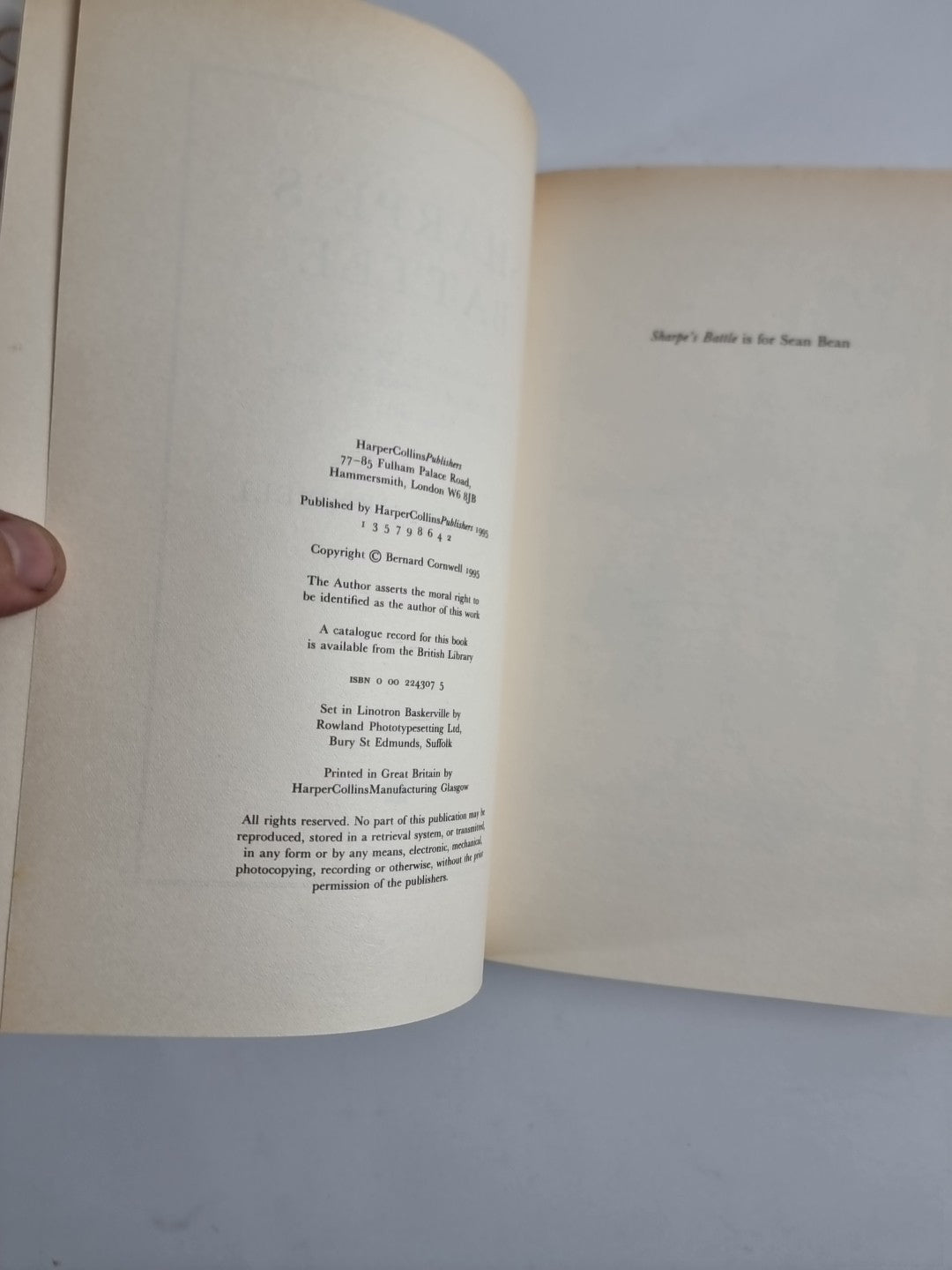 Sharpe's Battle Bernard Cornwell, 1st Edition New & Unread