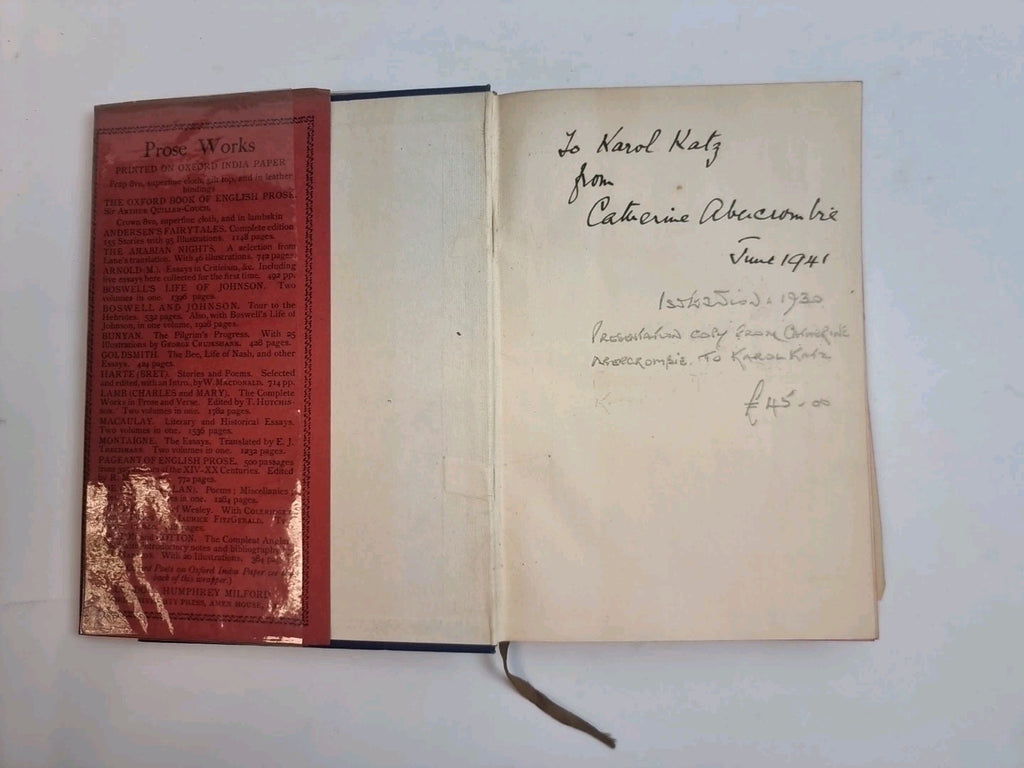 To Poems Of Lascelles Abercrombie, Humphrey Milford — First Edition