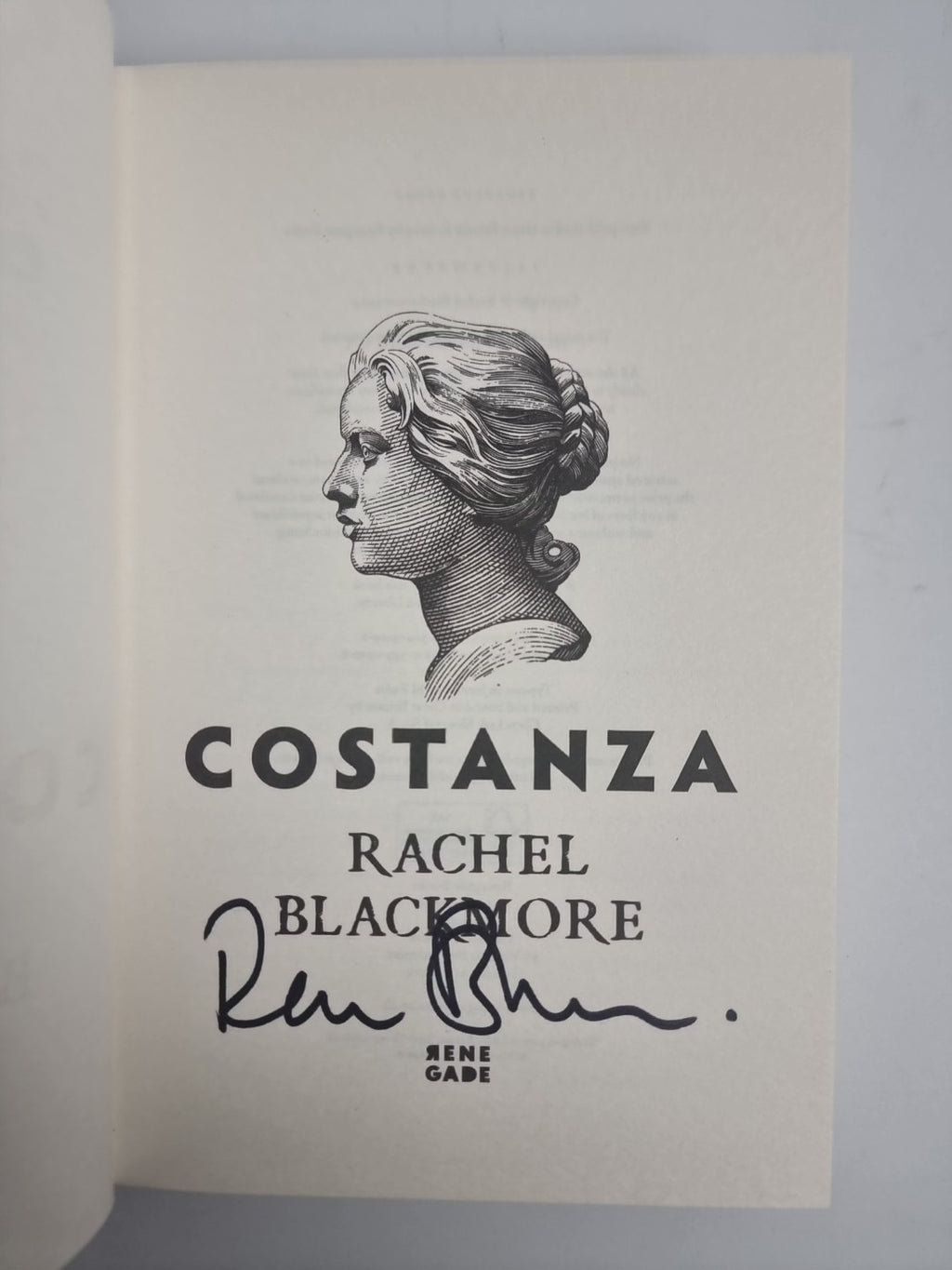 Costanza By Rachel Blackmore SIGNED Copy 2024 1st Edition. HB