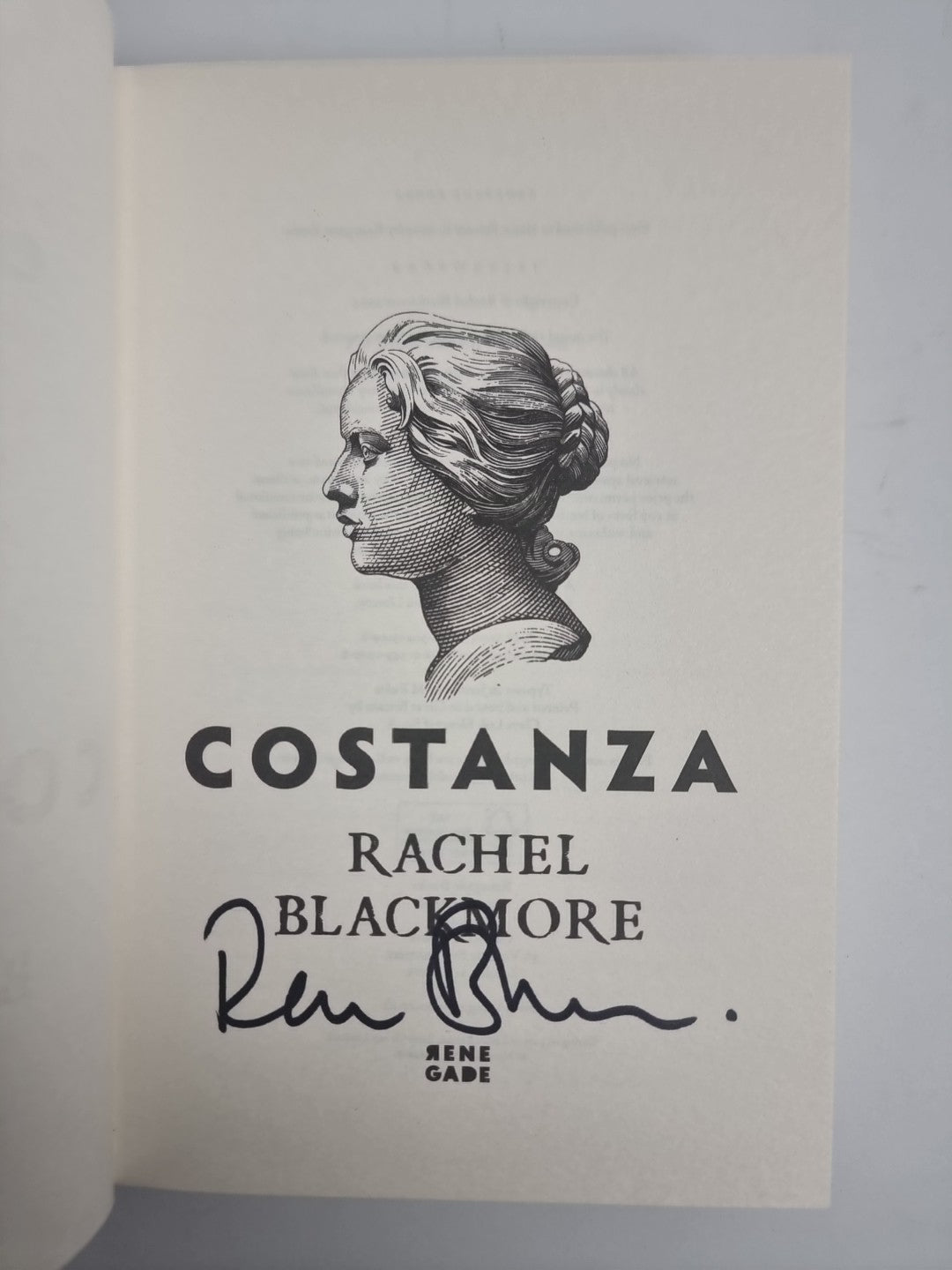 Costanza By Rachel Blackmore SIGNED Copy 2024 1st Edition. HB