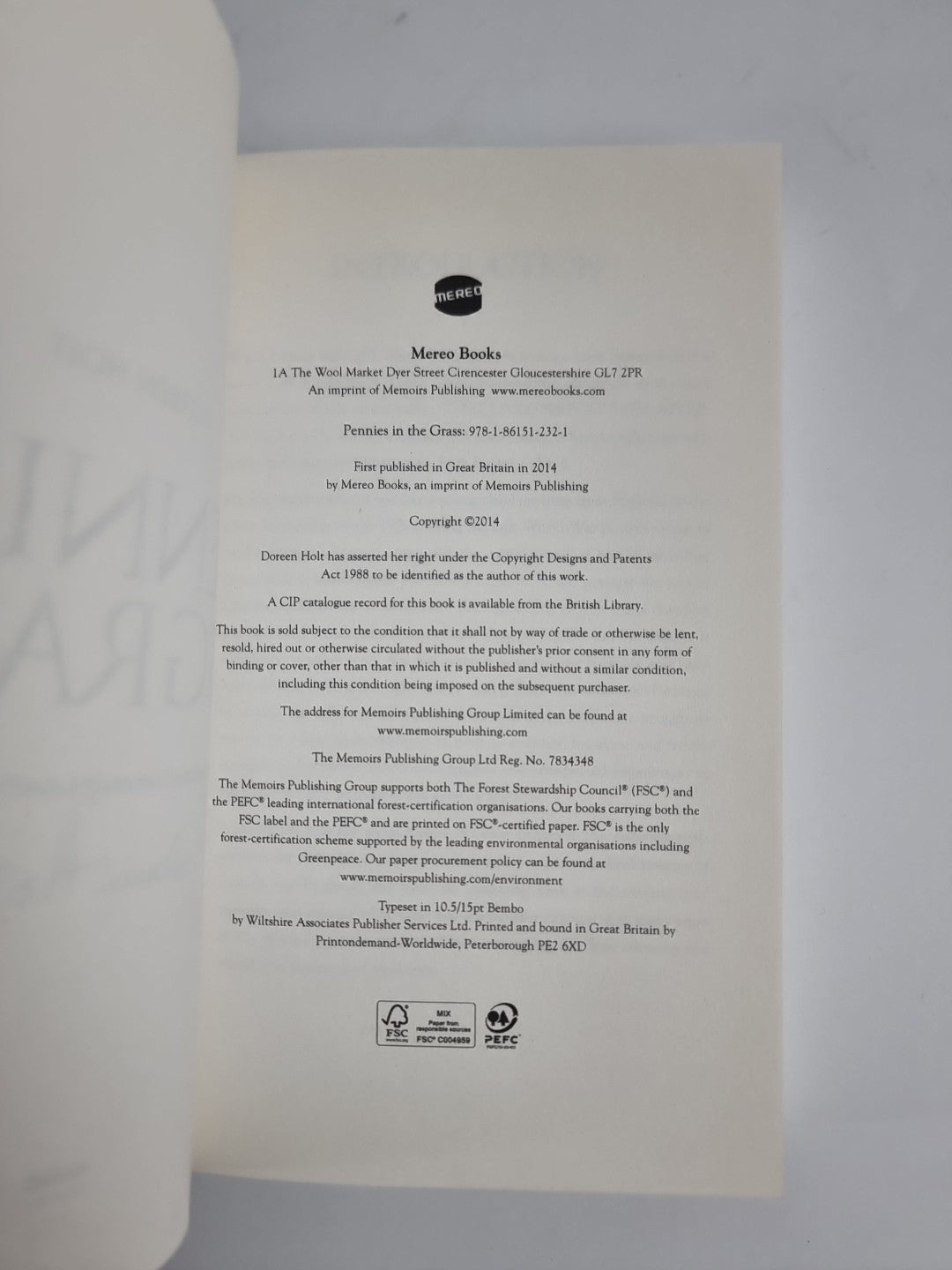 Pennies in the Grass by Doreen Holt Paperback SIGNED 1st Edition NEW