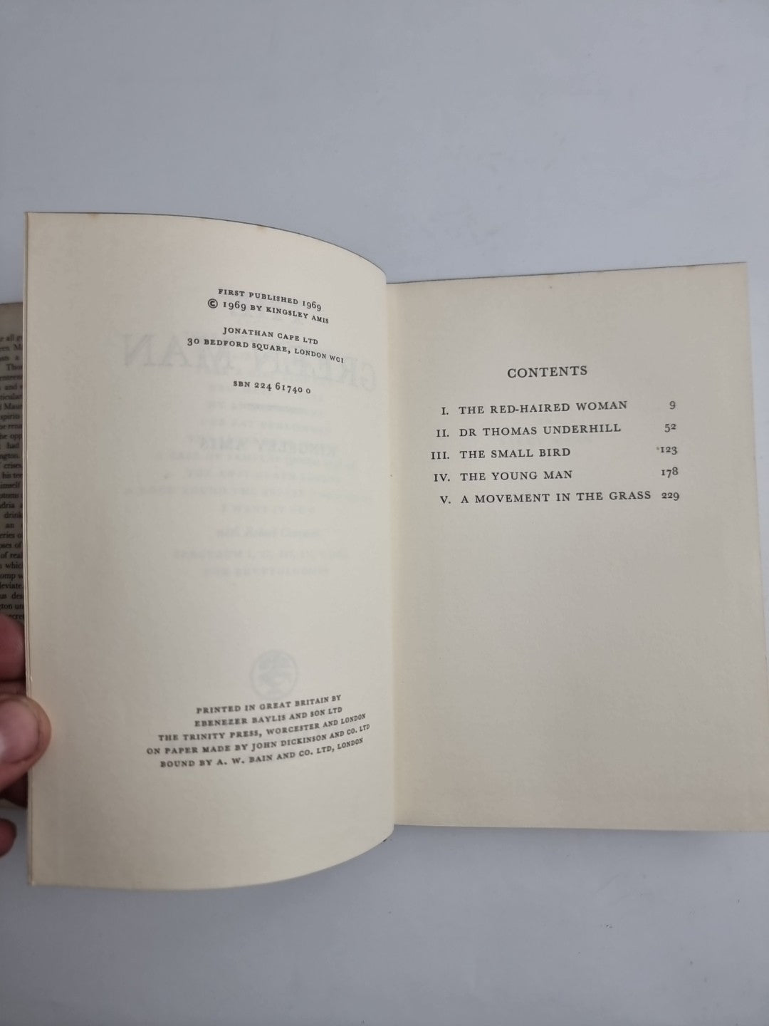 The Green Man - Kingsley Amis. Jonathan Cape 1969, 1st Edition, 1st Print