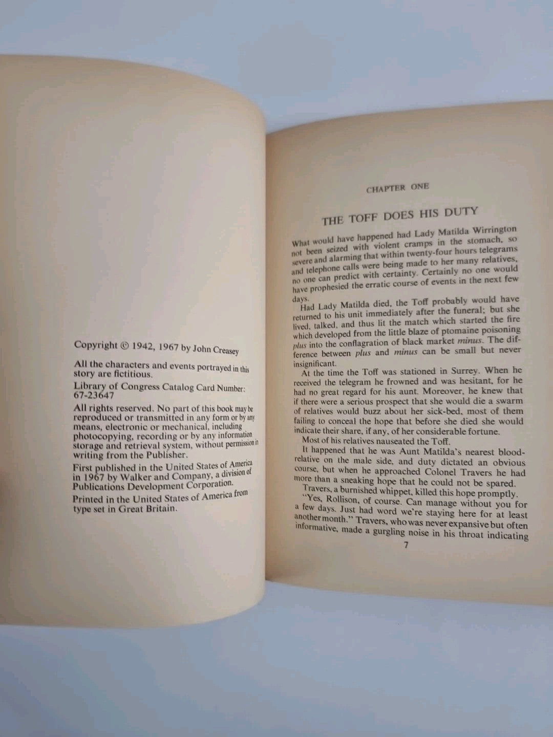 The Toff Goes To Market, John Creasy — 1st Edition (USA)