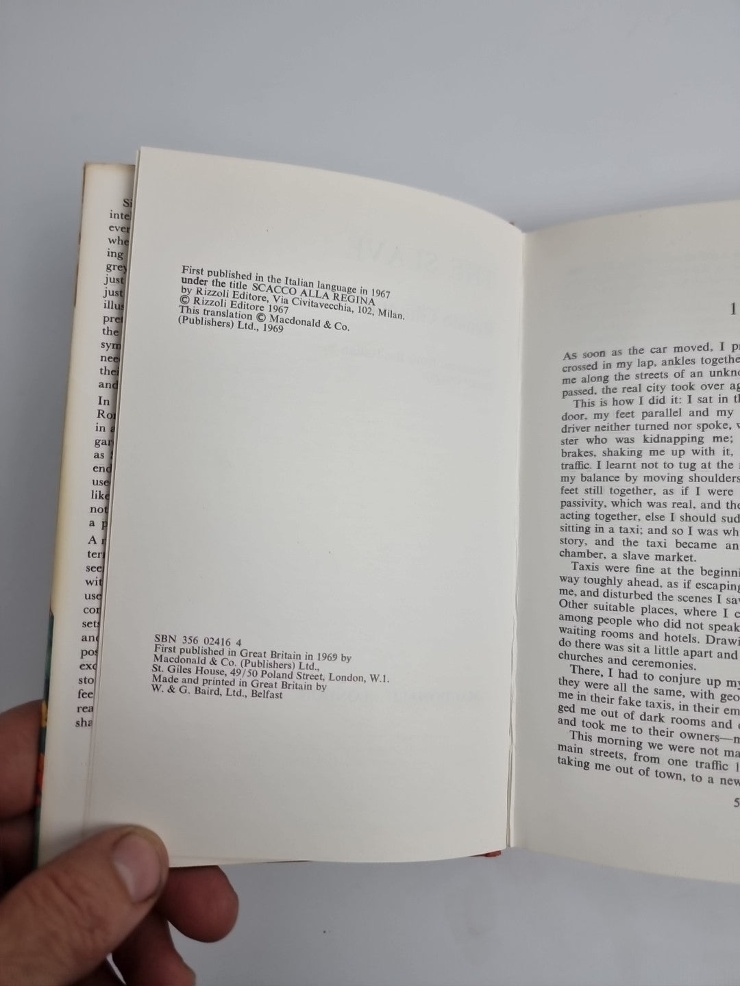 THE SLAVE by RENATO GHIOTTO  RARE 1969 1ST EDITION With Original 1st Print cover